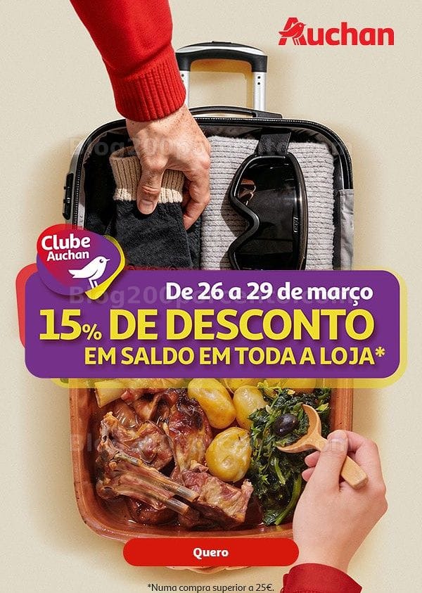 ALERTA - 15% de desconto AUCHAN Promoções de 26 a 29 março